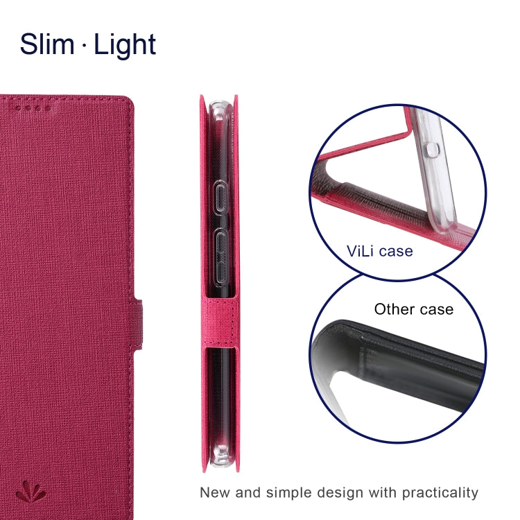 For Google Pixel 8 ViLi K Series Shockproof Magnetic Flip Leather Phone Case(Rose Red)