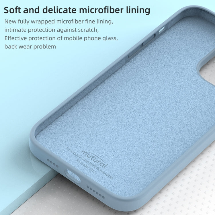 For iPhone 15 Pro Mutural Yuemu Series Liquid Silicone Phone Case(Dark Blue)