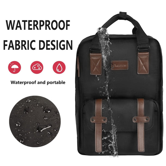 Cwatcun D78 Camera Laptop Backpack Bag With Detachable Insert Camera Case(Black)