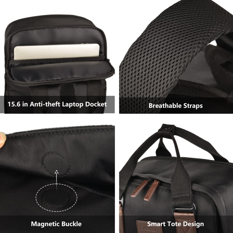 Cwatcun D78 Camera Laptop Backpack Bag With Detachable Insert Camera Case(Black)