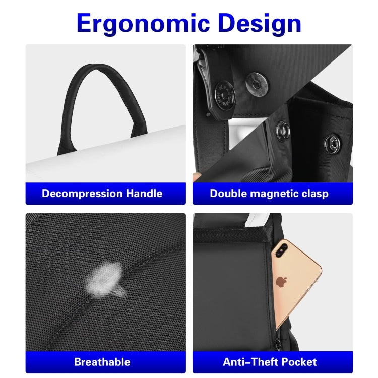 Cwatcun D79 Camera Backpack Multi-Functional Camera  Dual Shoulders Bag, Size:40.5 x 28 x 17.5cm Small(Black White)