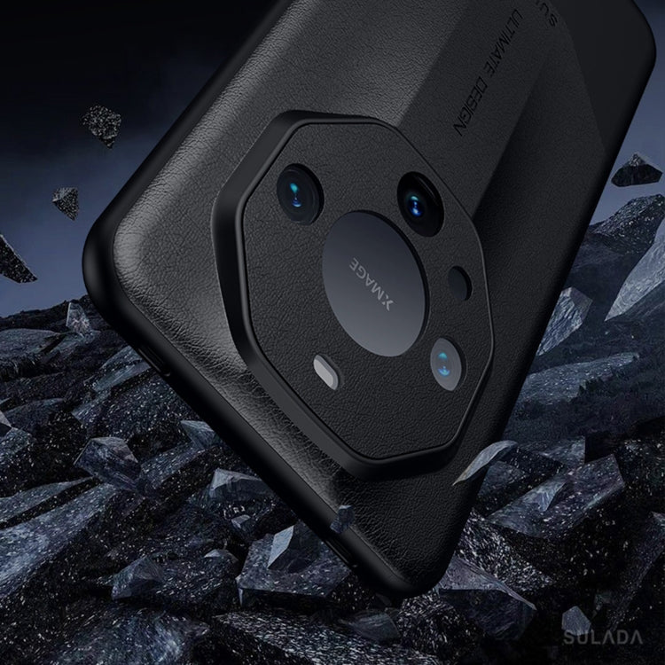 For Huawei Mate 60 RS Ultimate SULADA Plain Leather + PC Shockproof Phone Case(Red)