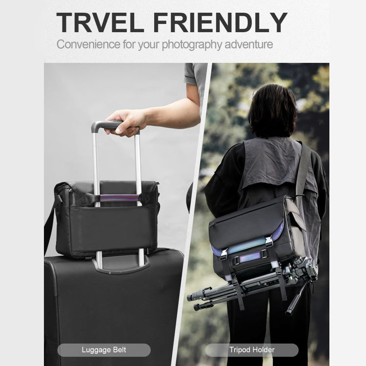 Cwatcun D85 Camera Bag Side Quick Access Camera Messenger Case Waterproof Bag, Size:32 x 14 x 24cm Medium(Black)