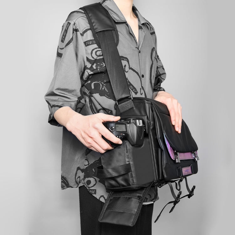 Cwatcun D85 Camera Bag Side Quick Access Camera Messenger Case Waterproof Bag, Size:40 x 17 x 30cm XL(Black)