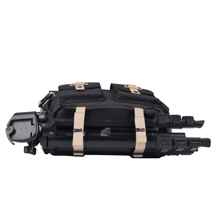 Cwatcun D90 Contrast Color Single Shoulder Camera Bag Outdoor Camera Bag Professional Crossbody Handbag, Size:27 x 17 x 18.5cm Medium(Black)