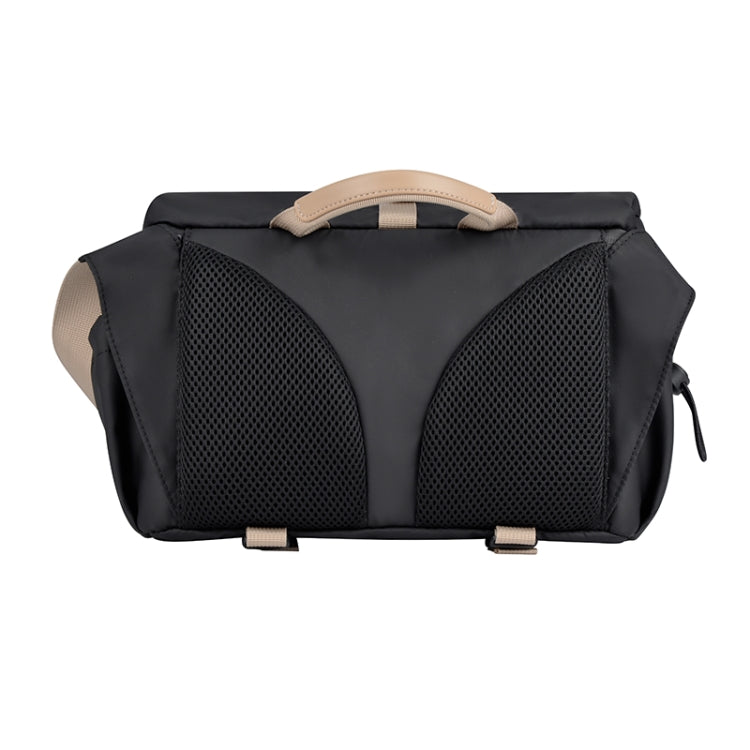 Cwatcun D90 Contrast Color Single Shoulder Camera Bag Outdoor Camera Bag Professional Crossbody Handbag, Size:30.5 x 19 x 20cm Large(Black)