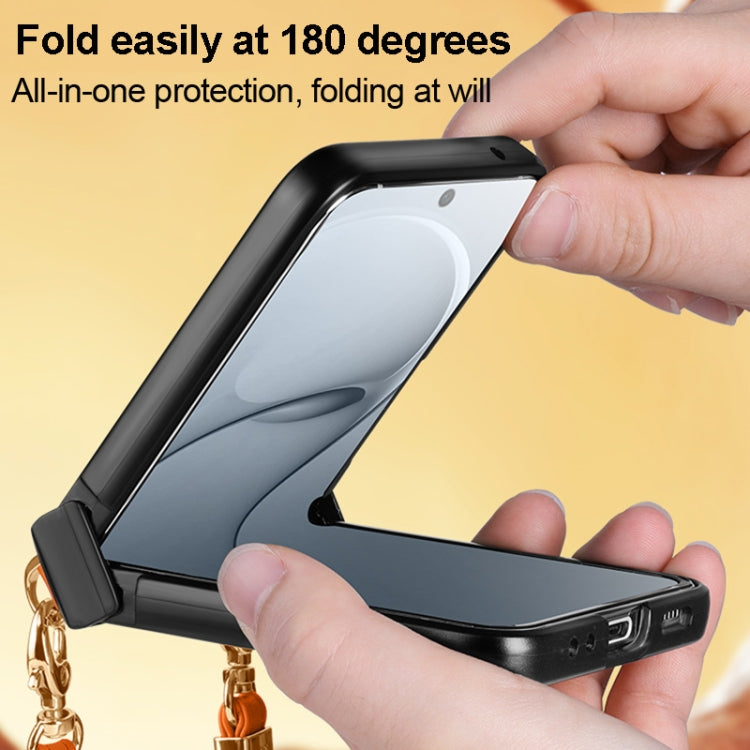 For Huawei nova Flip SULADA Elegant Rhombic Texture Folding Phone Case with Lanyard(Blue)