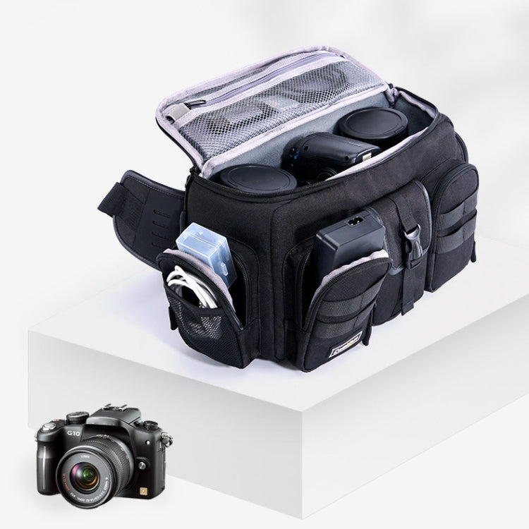 Cwatcun D96 Waist Camera Bag Sling Shoulder Camera Bag, Size:29.5 x 17.5 x 18cm(Black)
