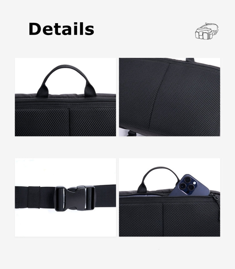 Cwatcun D96 Waist Camera Bag Sling Shoulder Camera Bag, Size:29.5 x 17.5 x 18cm(Black)