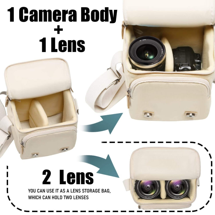Cwatcun N1 Retro Multifunctional Canvas Waterproof Digital Camera Photography Bag, Size:29 x 14.5 x 22cm Coffee