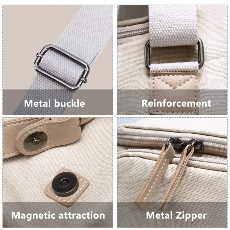 Cwatcun N1 Retro Multifunctional Canvas Waterproof Digital Camera Photography Bag, Size:29 x 14.5 x 22cm Coffee