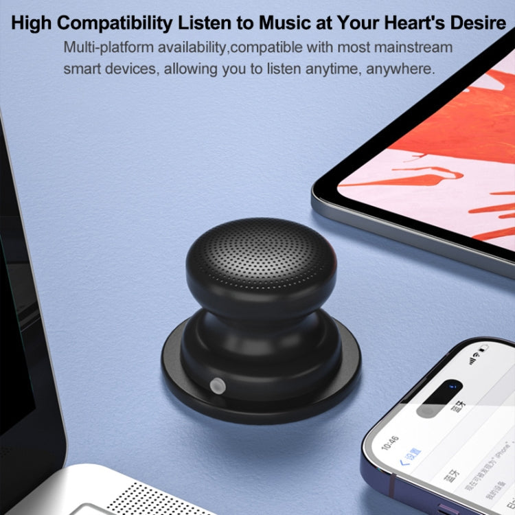 EWA A117 Portable Mini Magnetic Phone Holder Bluetooth Metal Speaker(Black)