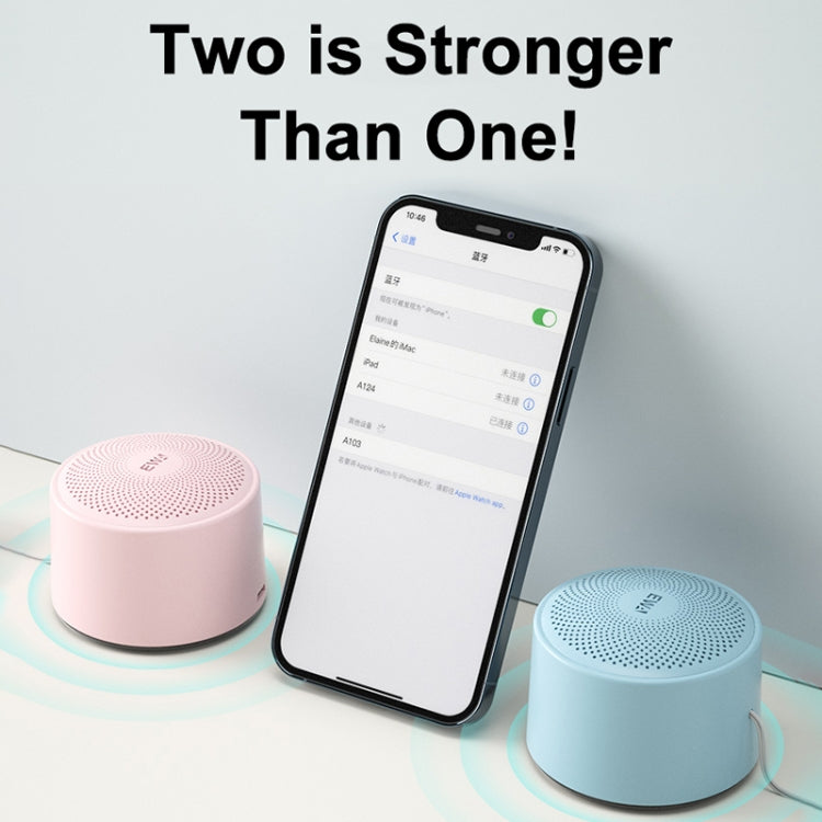 EWA A124 Portable Mini TWS Bluetooth Speaker Outdoor IPX5 Waterproof Subwoofer(Black)