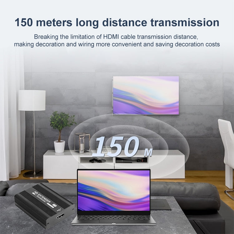 Measy ET1815 HDMI Extender Transmitter and Receiver Converter, Transmission Distance: 150m, Plug:AU