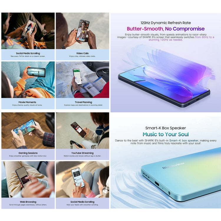 [HK Warehouse] Blackview SHARK 8, 8GB+256GB, Fingerprint Identification, 6.78 inch Android 13 MTK6789 Helio G99 Octa Core up to 2.2GHz, Network: 4G, OTG(Scorching Gold)