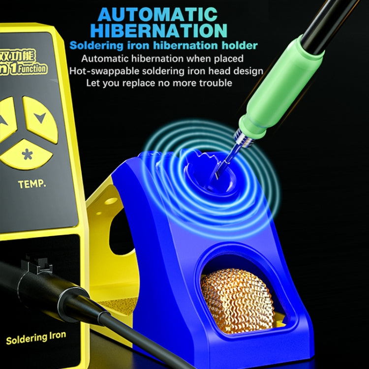 Mechanic 861DS 2 in 1 Dual Function Hot Air Gun Electric Soldering Iron Rework Station, Plug:EU