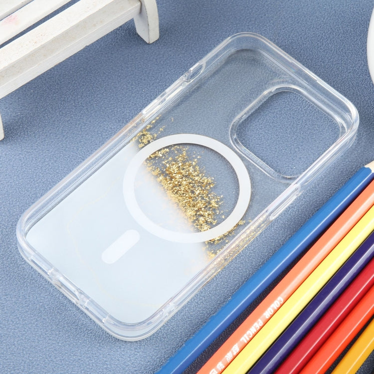 For iPhone 15 Pro DFANS DESIGN Magsafe Magnetic Starlight Shining Phone Case(Gold Foil Marble)