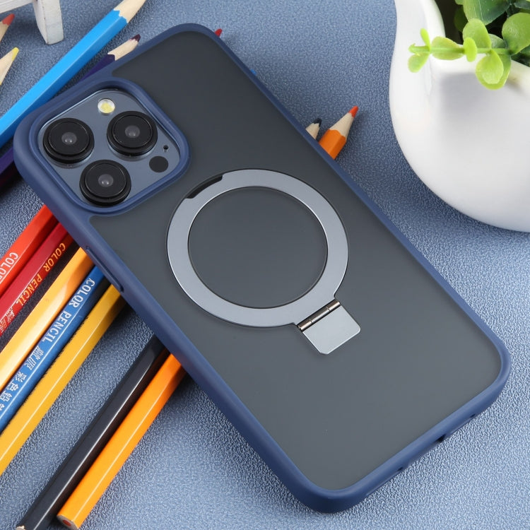 For iPhone 15 Pro Max DFANS DESIGN Frosted Magsafe Magnetic Holder Phone Case(Blue)