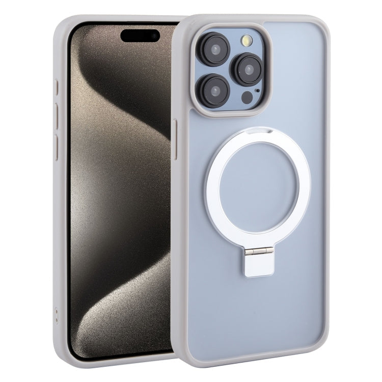 For iPhone 15 Pro Max DFANS DESIGN Frosted Magsafe Magnetic Holder Phone Case(Grey)
