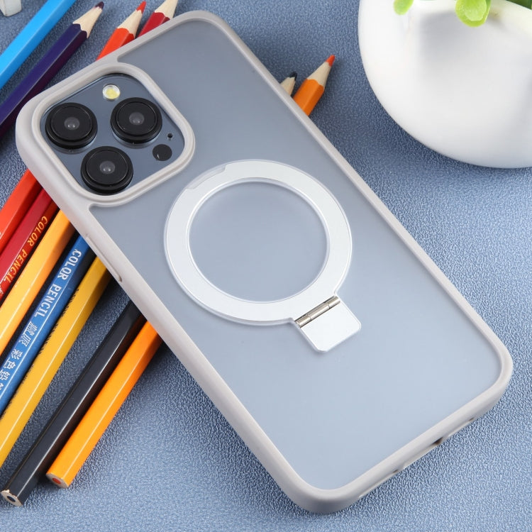 For iPhone 15 Pro Max DFANS DESIGN Frosted Magsafe Magnetic Holder Phone Case(Grey)