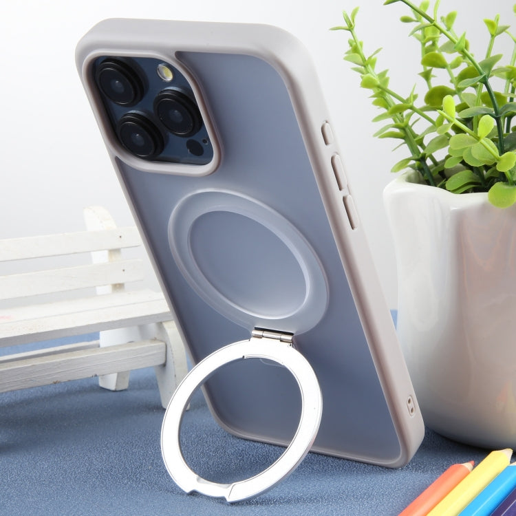For iPhone 15 Pro Max DFANS DESIGN Frosted Magsafe Magnetic Holder Phone Case(Grey)