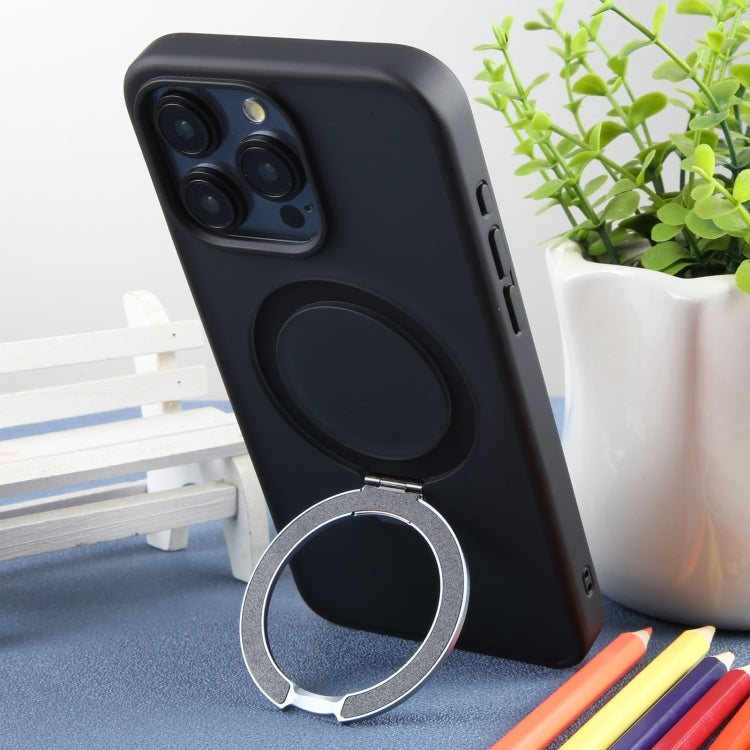 For iPhone 15 Pro Max DFANS DESIGN Frosted Magsafe Magnetic Holder Phone Case(Black)