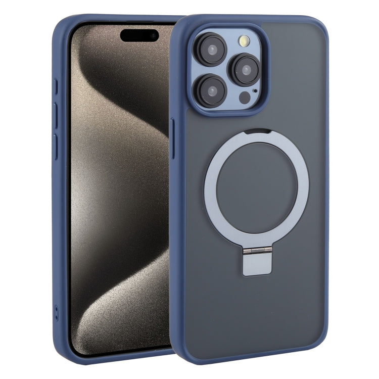For iPhone 15 Pro DFANS DESIGN Frosted Magsafe Magnetic Holder Phone Case(Blue)