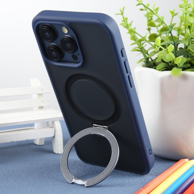 For iPhone 15 Pro DFANS DESIGN Frosted Magsafe Magnetic Holder Phone Case(Blue)