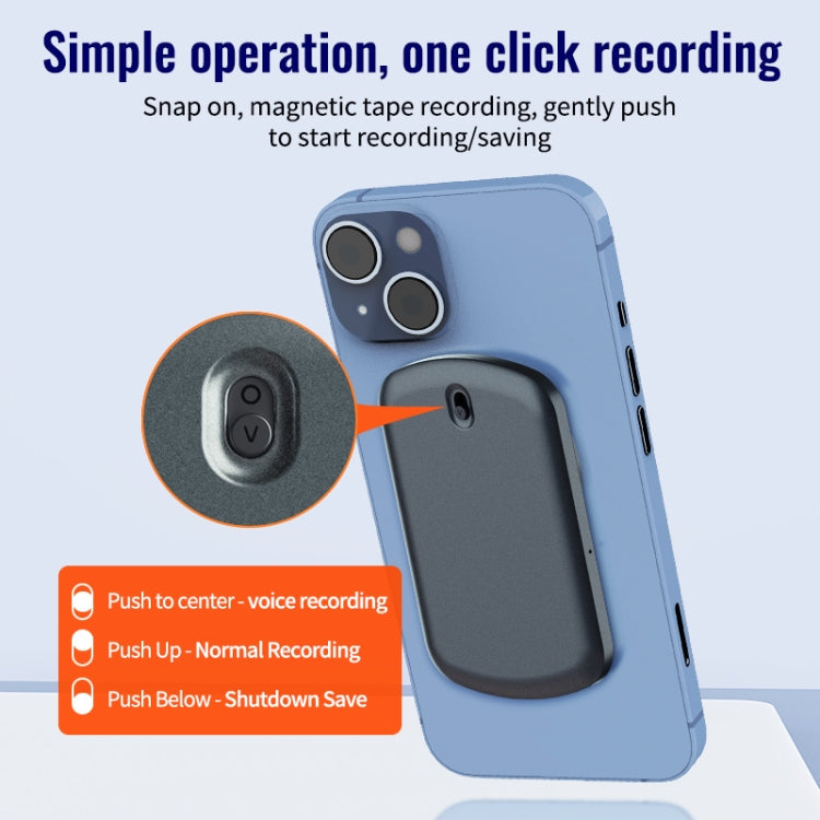 JNN A1 Strong Magnetic Mobile Call Voice Recorder, Memory:4GB(Black)