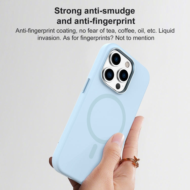 For iPhone 15 Pro Max Mutural Karen Series Liquid Silicone Magsafe Phone Case(Sky Blue)