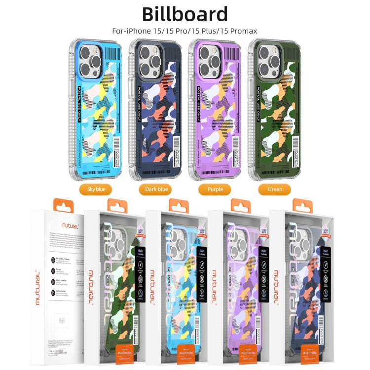 For iPhone 15 Pro Mutural Billboard Series Phone Case(Green)