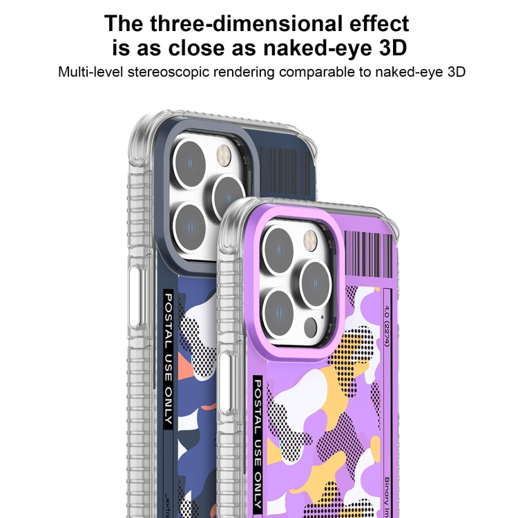 For iPhone 15 Pro Mutural Billboard Series Phone Case(Dark Blue)