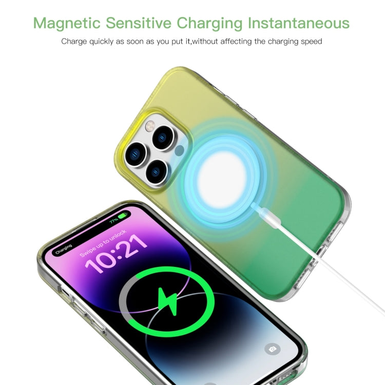 For iPhone 15 Pro Mutural MagSafe Magnetic Gradient Phone Case(Purple)