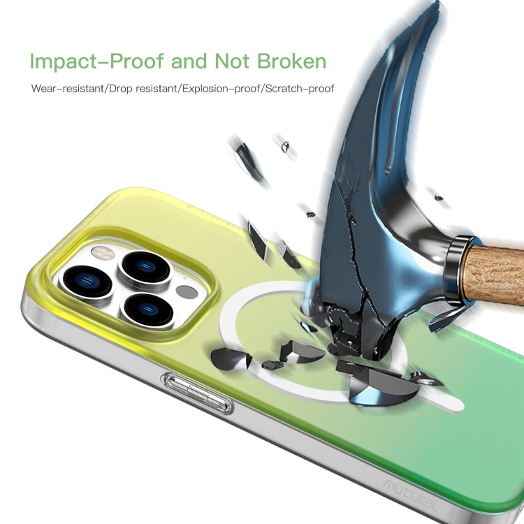 For iPhone 15 Pro Max Mutural MagSafe Magnetic Gradient Phone Case(Sky Blue)