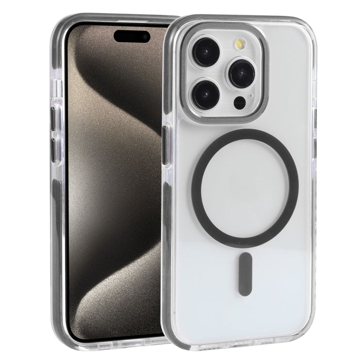 For iPhone 15 Pro Max Mutural Cushion Series MagSafe Magnetic Phone Case(Grey)