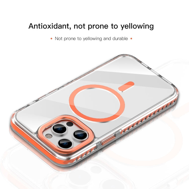For iPhone 15 Pro Max Mutural Cushion Series MagSafe Magnetic Phone Case(Blue)