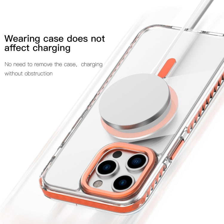 For iPhone 15 Pro Max Mutural Cushion Series MagSafe Magnetic Phone Case(Orange)