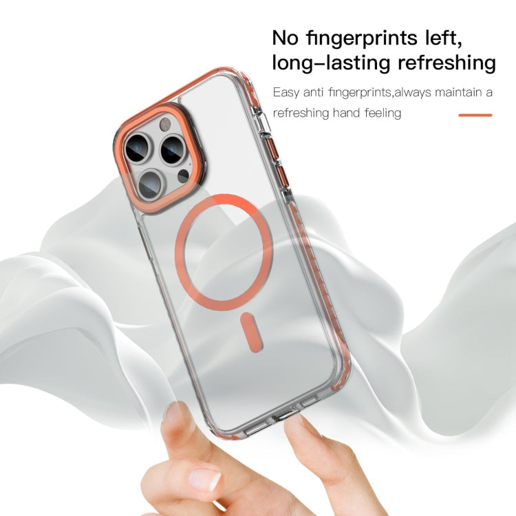 For iPhone 15 Pro Max Mutural Cushion Series MagSafe Magnetic Phone Case(Orange)