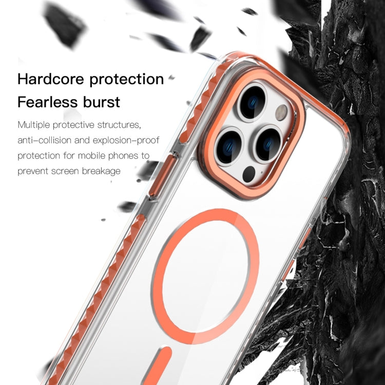 For iPhone 15 Pro Max Mutural Cushion Series MagSafe Magnetic Phone Case(Orange)