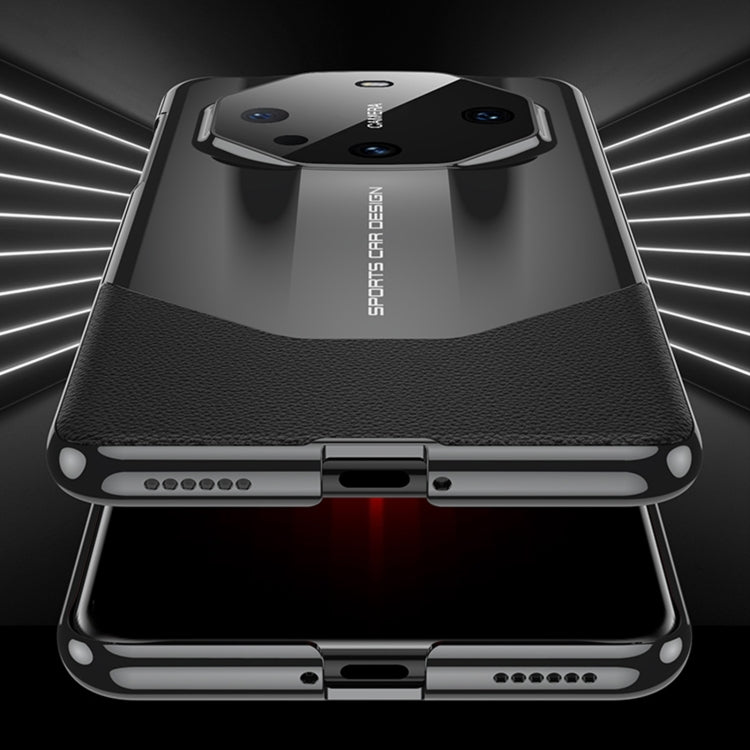 For Huawei Mate 60 GKK Leather Supercar Shockproof Phone Case(Black)