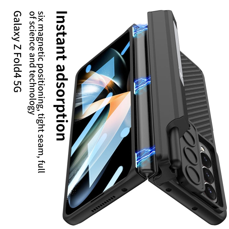 For Samsung Galaxy Z Fold4 GKK Magnetic Hinge Flip Leather Phone Case with Holder(Silver)