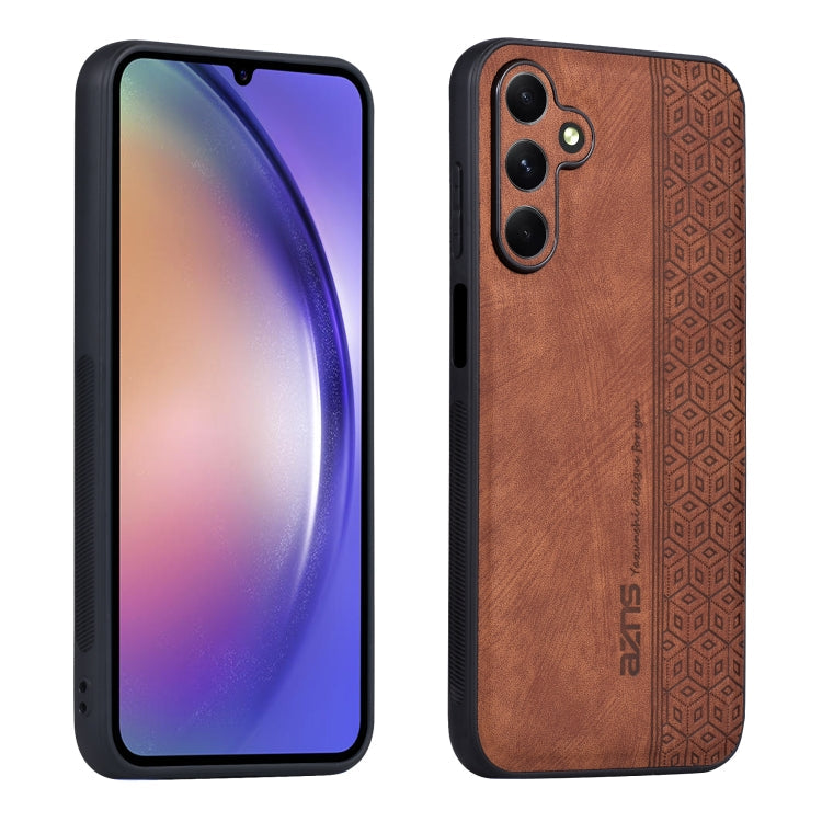 For Samsung Galaxy A15 AZNS 3D Embossed Skin Feel Phone Case(Brown)
