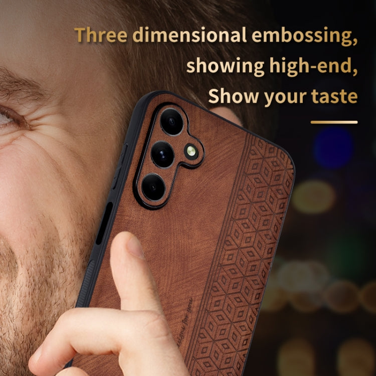 For Samsung Galaxy A15 AZNS 3D Embossed Skin Feel Phone Case(Black)