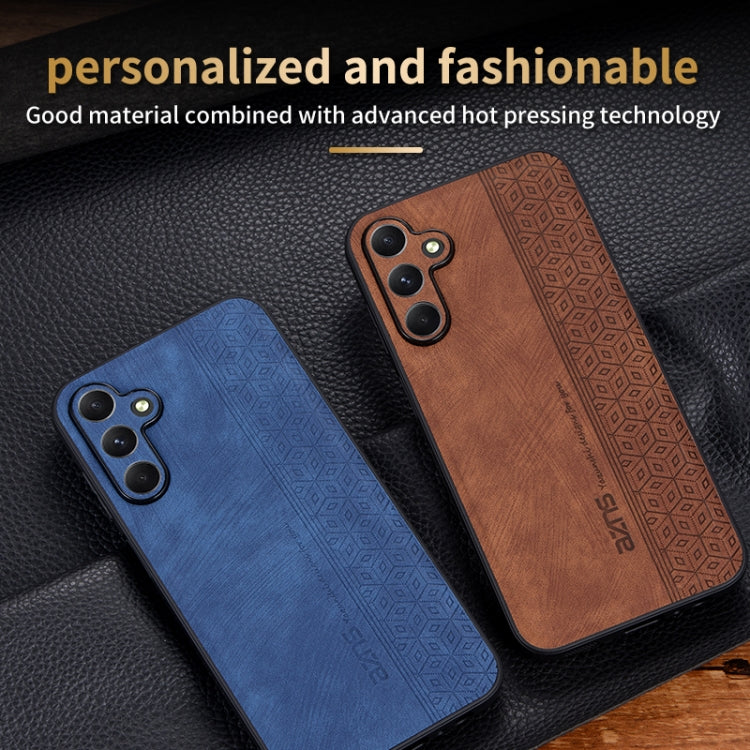 For Samsung Galaxy A15 AZNS 3D Embossed Skin Feel Phone Case(Brown)