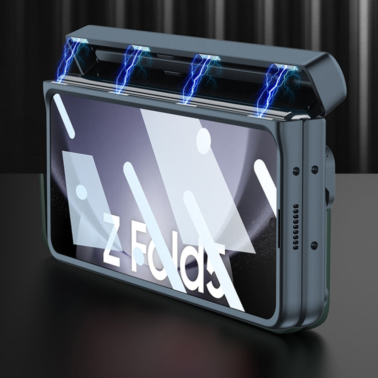 For Samsung Galaxy Z Fold5 GKK Integrated Folding Alloy Shell PC Phone Case with Pen Box, Not Included Pen(Green)