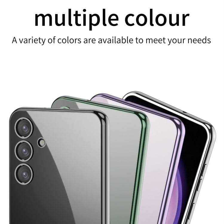 For Samsung Galaxy S24 GKK Plating Transparent TPU Phone Case, Without pen(Black)
