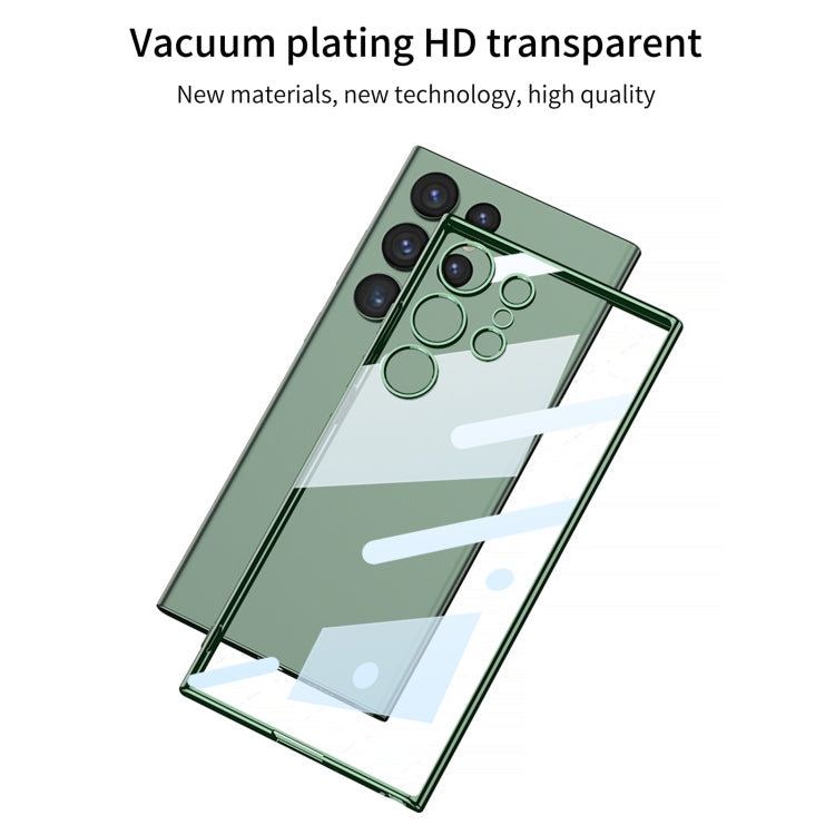 For Samsung Galaxy S24 Ultra GKK Plating Transparent TPU Phone Case, Without pen(Transparent)