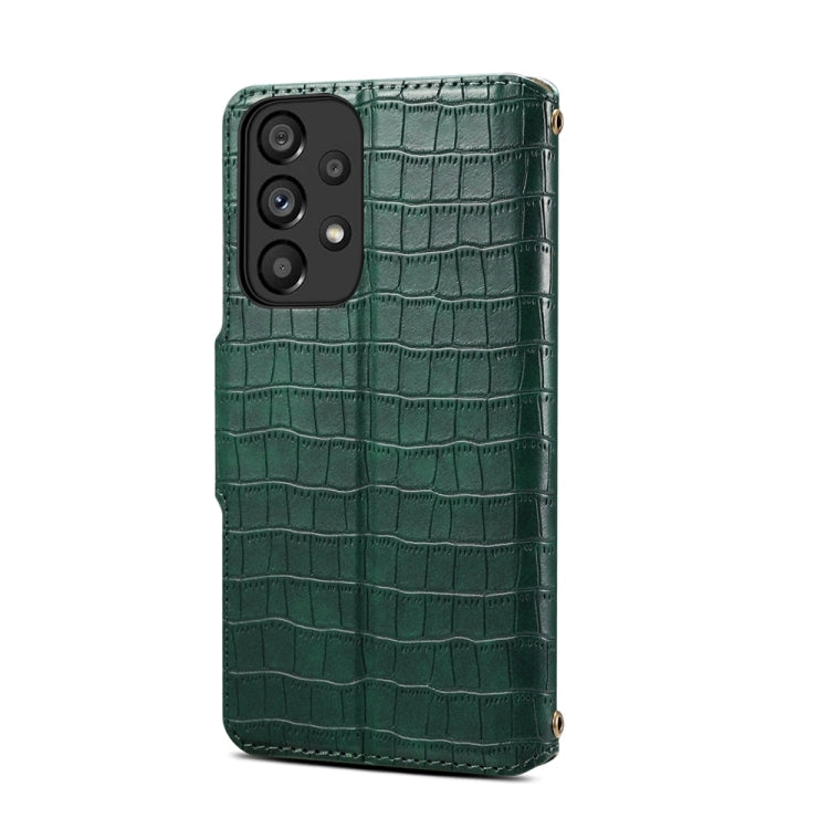 For Samsung Galaxy A23 5G Denior Crocodile Texture Oil Edge Leather Phone Case(Green)