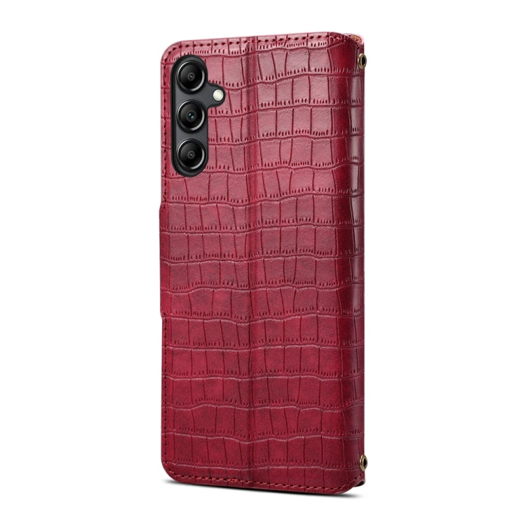 For Samsung Galaxy A13 5G Denior Crocodile Texture Oil Edge Leather Phone Case(Rose Red)