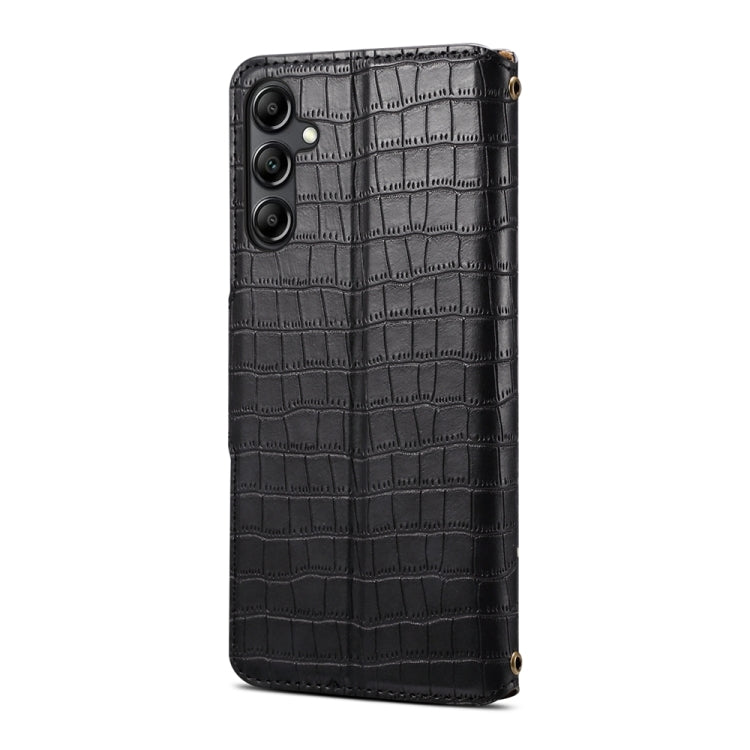 For Samsung Galaxy S23+ Denior Crocodile Texture Oil Edge Leather Phone Case(Black)